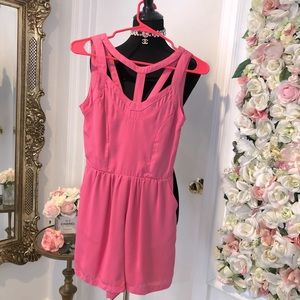 Sabo Skirt Bubblegum caged playsuit